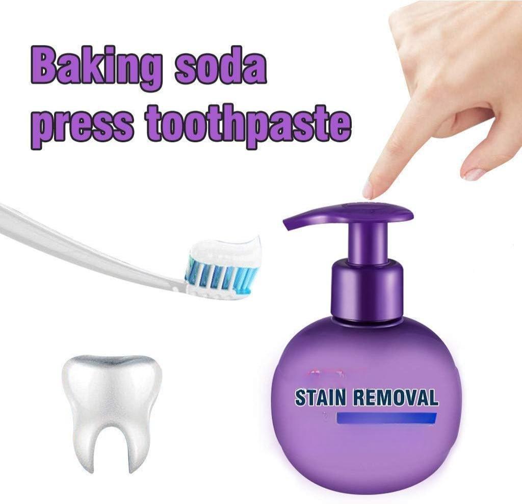 Intensive Stain Removal Whitening Toothpaste 2PCS Baking Soda Gel Toothpaste with Passion Fruit & Blueberry Flavor for Fresh Breath Oral Care Fight Bleeding Gums Power Cleaning - Pack
