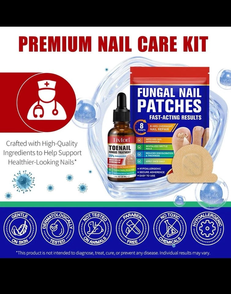 Fungal Nail Repair Patches 21pcs – Overnight Toenail Fungus Treatment Set