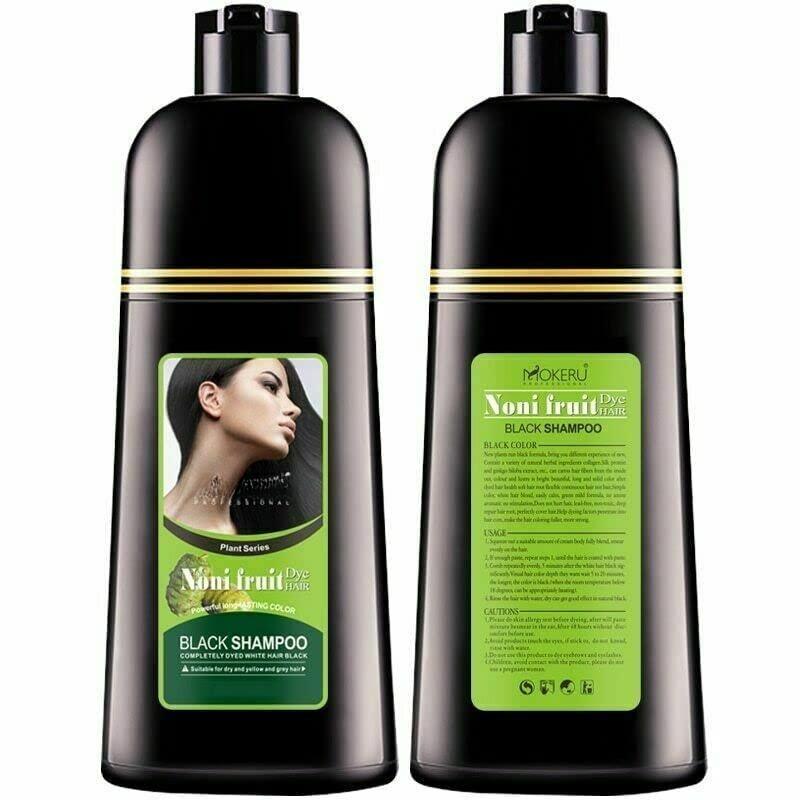 Maani NONI BLACK Professional Oil Hair Dye Color Shampoo 500 ML - Instant Fast Acting Long Lasting for Gray Hair Colors Hair in Minutes