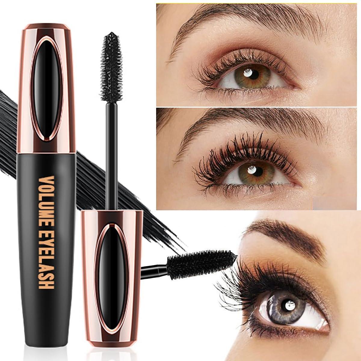 Figure 101 Volume Eyelash Mascara 4D Silk Fiber Long Lasting 24 Hours Waterproof Smudge Proof No Clumping Extension Stays On All Day 1 Pack
