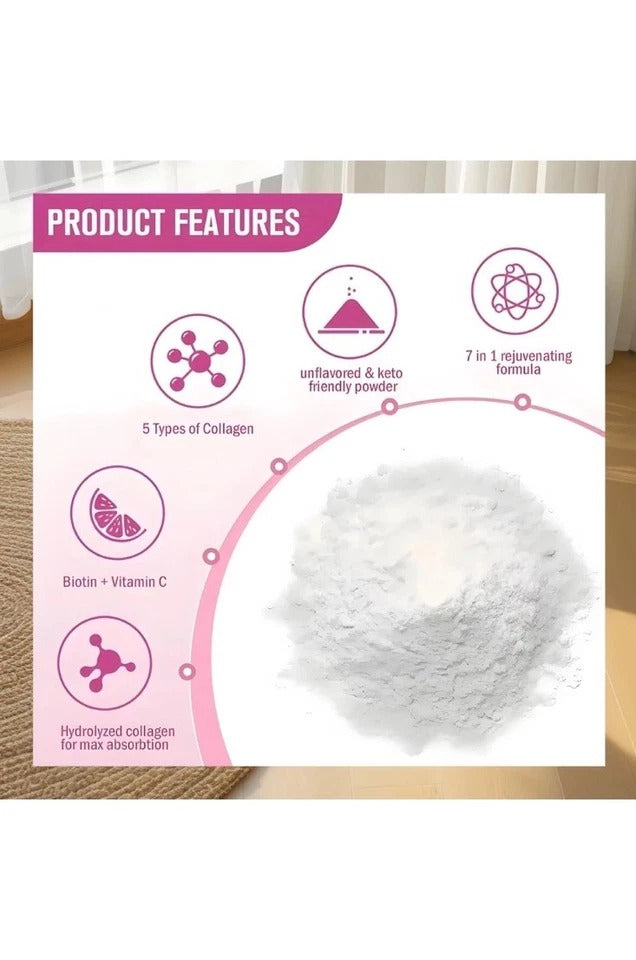 Multi Collagen Peptides Powder 1 lb Hydrolyzed Protein Peptide Type I,II,III,V,X