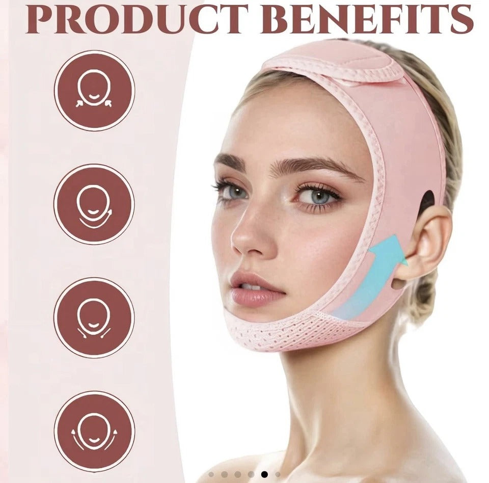 Double Chin Mask, Far Infrared Chin Strap V Line Face Chin Lifting Strap, Jaw...