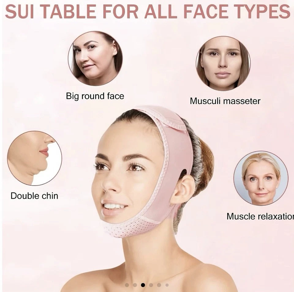 Double Chin Mask, Far Infrared Chin Strap V Line Face Chin Lifting Strap, Jaw...