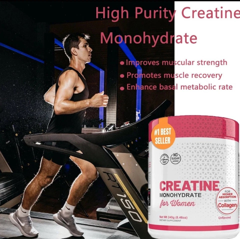 Creatine Monohydrate Powder for Women Booty Muscle Growth Pure Micronized USA