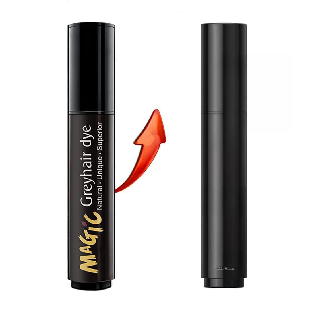 Grey hair Dye Pen - Black Semi-Permanent Hair Color for Easy Root Concealer with Natural Ingredients & Gentle Formula