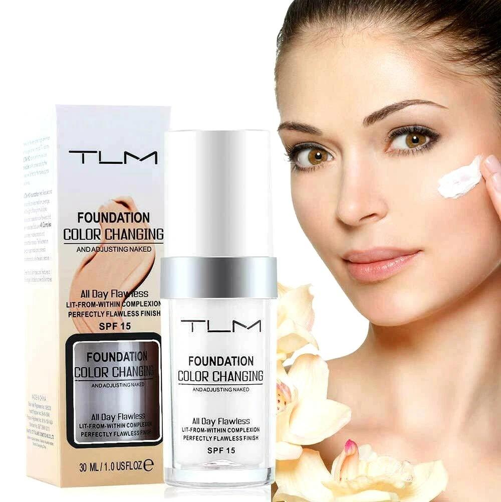 Colour Changing Foundation - Flawless Coverage SPF 15, Lightweight Formula, Adapts to Skin Tone, Hides Wrinkles & Lines, Hydrating & Long Lasting, BB Cream Makeup Base Concealer Cover