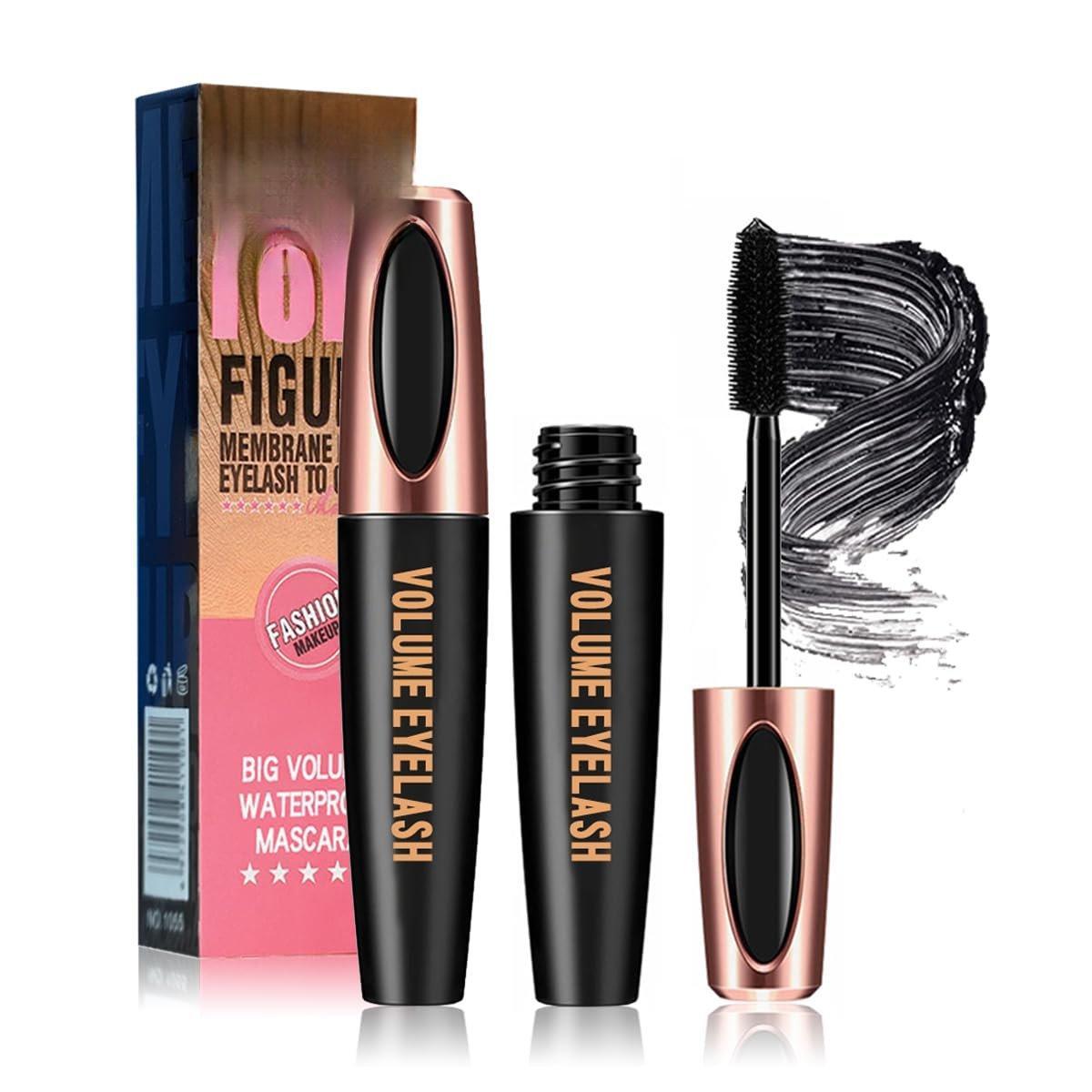 Figure 101 Volume Eyelash Mascara 4D Silk Fiber Long Lasting 24 Hours Waterproof Smudge Proof No Clumping Extension Stays On All Day 1 Pack