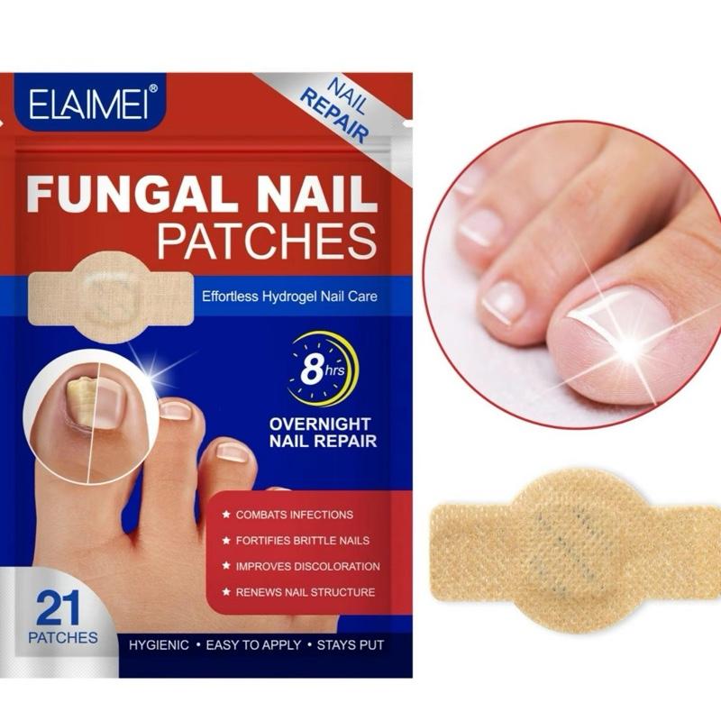 Fungal Nail Patches - 3 Pack 8-Hour Overnight Repair for Damaged & Discolored Nails - 21 Patches for Healthier Nails - Easy Application & Hygienic Design