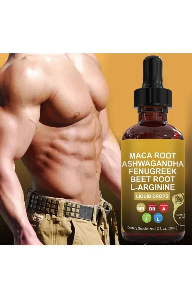Maca Root Drops-Maca Root Ashwagandha Fenugreek Beet Root L-Arginine - 60ml
