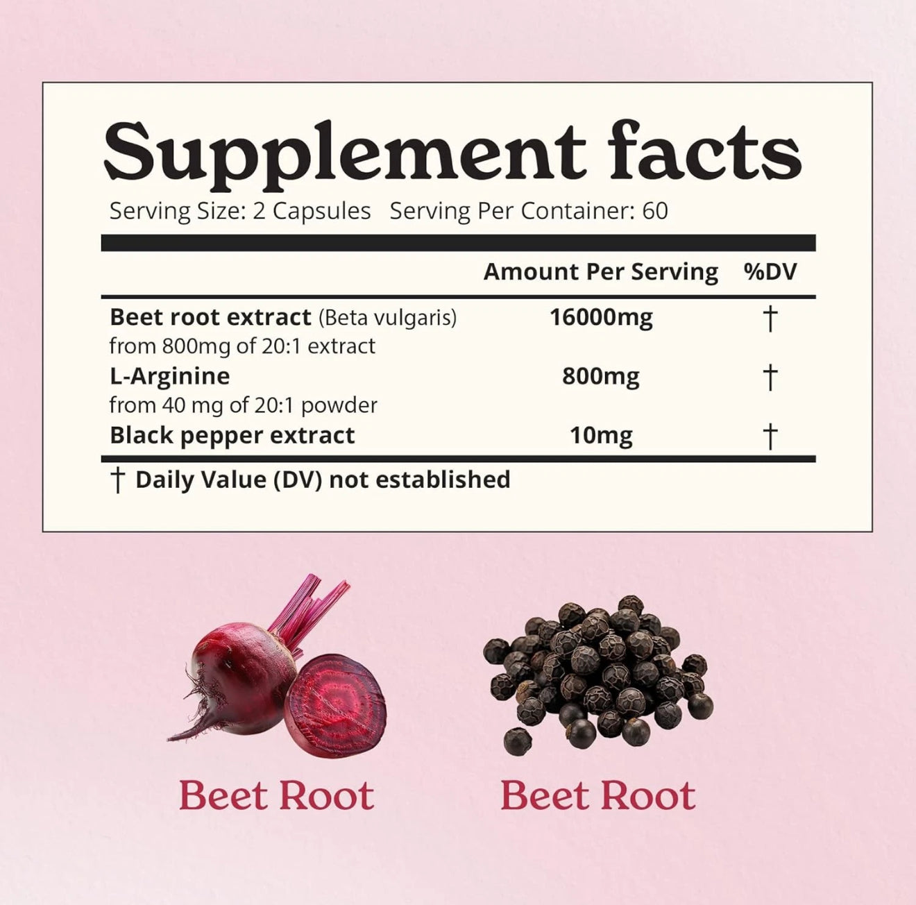 Beet Root Powder Capsules (120 Capsules)| Nitric Oxide 120 Count (Pack of 1)