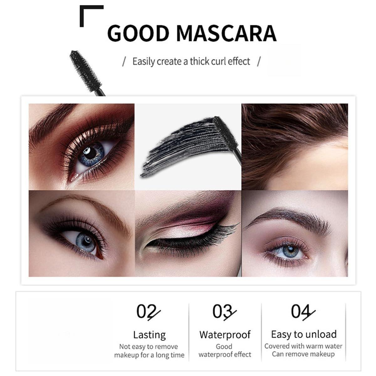 Figure 101 Volume Eyelash Mascara 4D Silk Fiber Long Lasting 24 Hours Waterproof Smudge Proof No Clumping Extension Stays On All Day 1 Pack