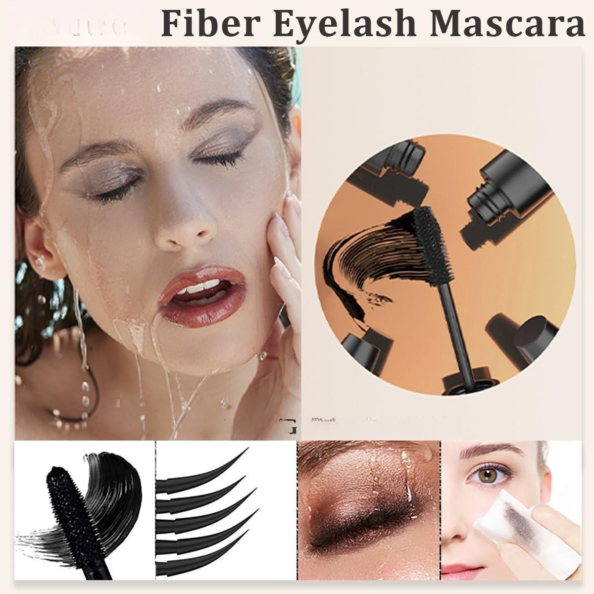 Figure 101 Volume Eyelash Mascara 4D Silk Fiber Long Lasting 24 Hours Waterproof Smudge Proof No Clumping Extension Stays On All Day 1 Pack