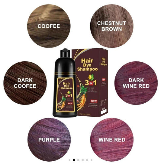 2x Light Brown Hair Dye 3in1 Shampoo Instant Hair Dye Herbal Ingredients 2 Pack