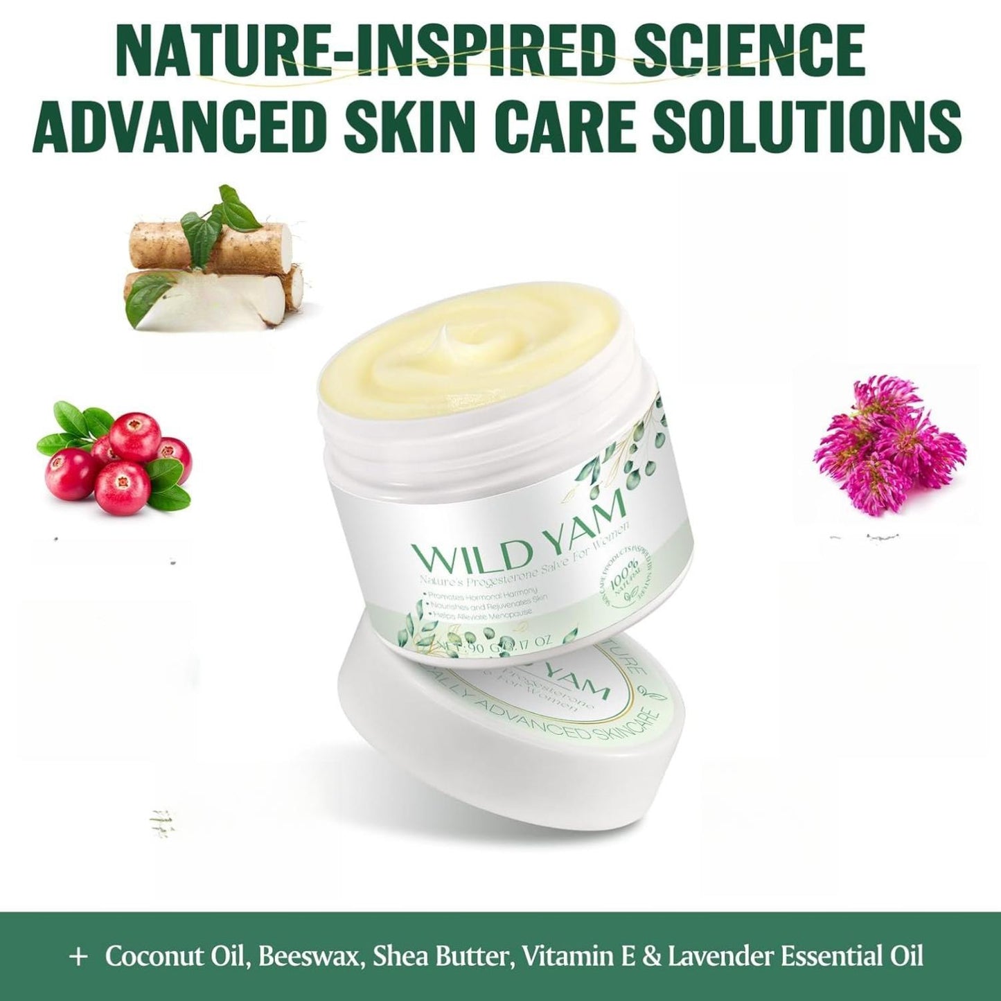 Wild Yam Cream for Hormone Balance - Natural Skincare for Menopausal & Menstrual Support - 150g Organic Wild Yam Cream for Hot Flashes Night Sweats Relief