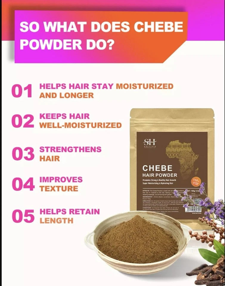 100g African Chebe Powder 100% Natural Ingredients Promote Hair Growth USA Stock