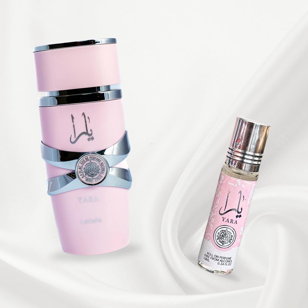 2-Piece Fragrance Bundle for Women - 100ml Eau de Parfum Spray & 10ml Perfume Oil - Floral Fruity Fresh Scent with Vanilla White Musk Cashmere Peony Wild Lily Rose Bergamot Lychee Rhubarb Long Lasting Scent for All Occasions