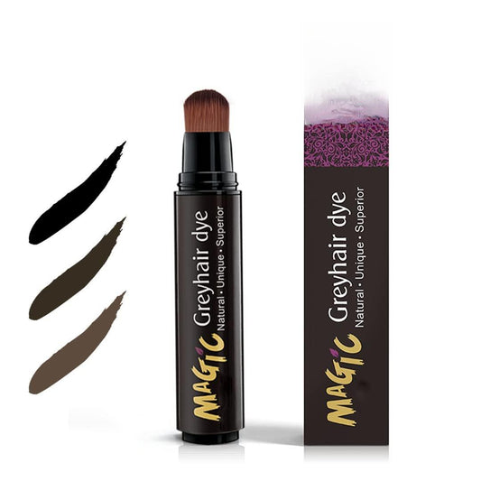 Grey hair Dye Pen - Black Semi-Permanent Hair Color for Easy Root Concealer with Natural Ingredients & Gentle Formula