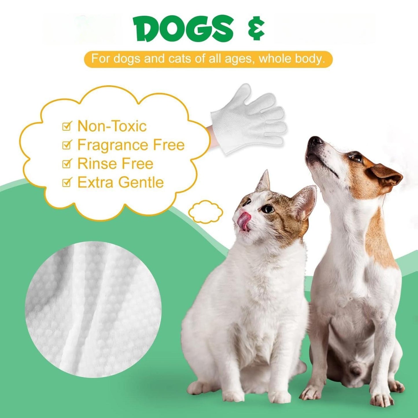 Cleaning Gloves for Dog and Cat, Thick Hair, 6PCS