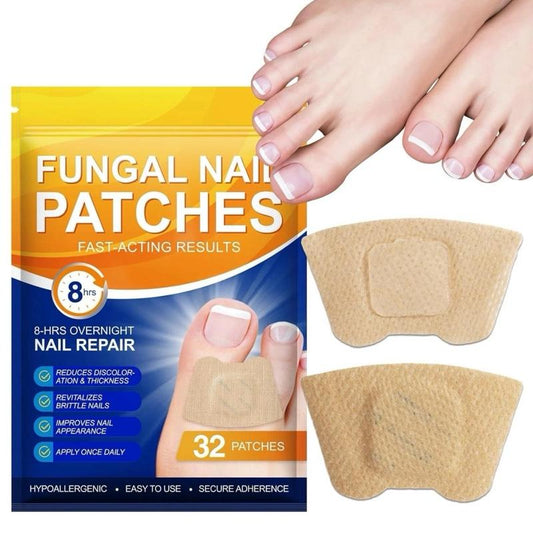 Fungal Nail Patches - 3 Pack 8-Hour Overnight Repair for Damaged & Discolored Nails - 32 Patches for Healthier Nails - Easy Application & Hygienic Design