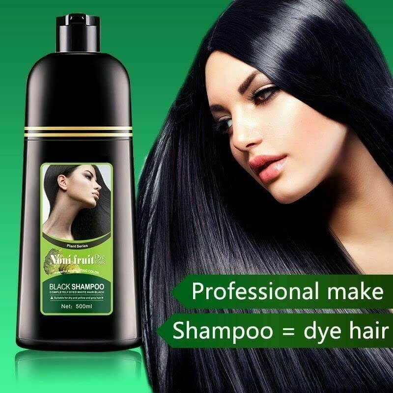 Maani NONI BLACK Professional Oil Hair Dye Color Shampoo 500 ML - Instant Fast Acting Long Lasting for Gray Hair Colors Hair in Minutes