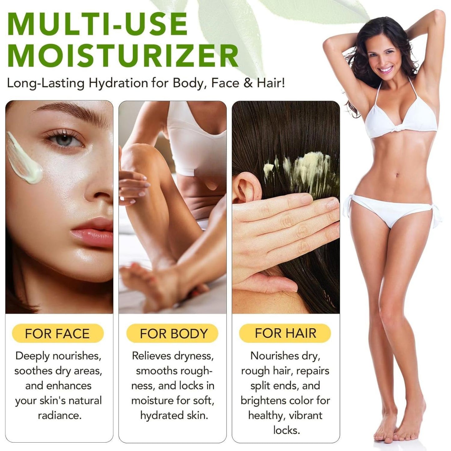 Pure Organic Butter Raw Unrefined Body Face & Hair Butter 100% Natural Vitamin A E F Long Lasting Hydration for Dry Skin Hair Care 7.8 oz