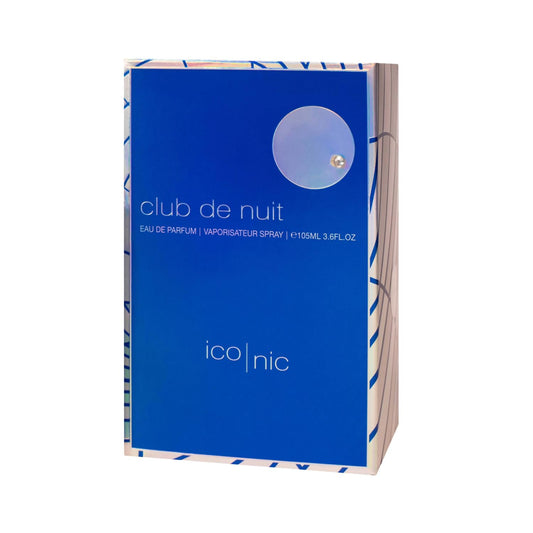 Blue Iconic Eau de Parfum Spray for Men 105ml Fresh Woody Scent with Grapefruit Mint Pink Pepper Lemon Coriander Ginger Nutmeg Melon Jasmine Amber Cedar Sandalwood Patchouli & Labdanum Long Lasting Regular Edition