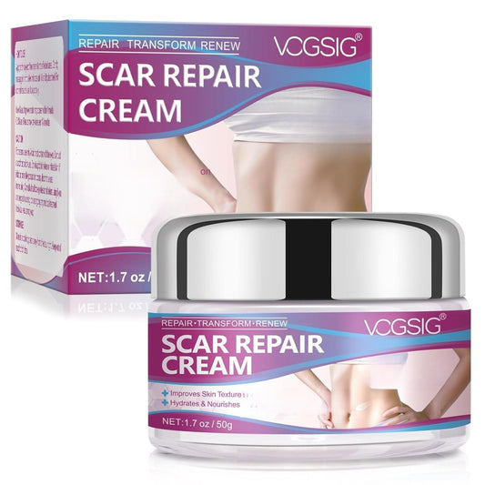 Scar Repair Cream - Rapid Repair of New & Old Scars, Burns - All-Natural Treatment with Vitamin E, Alanine, Collagen - 1.7 oz
