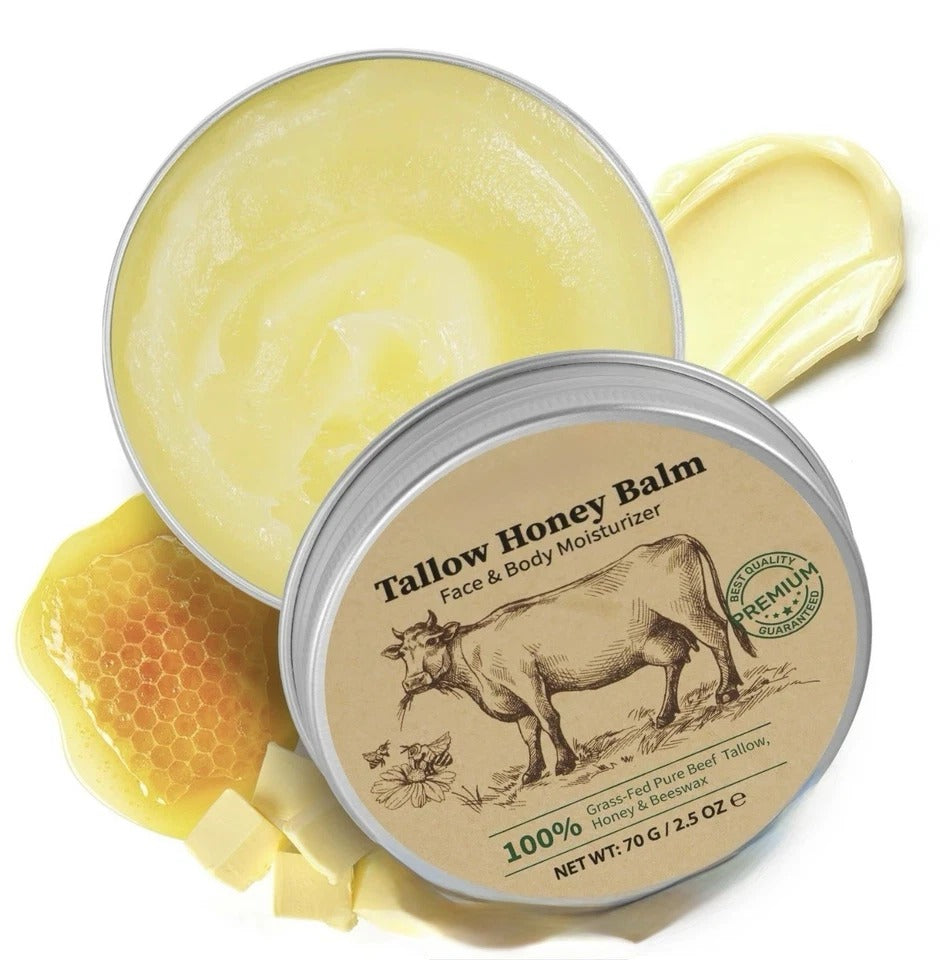 Beef Tallow for Skin, Tallow and Honey Balm, Tallow Face Moisturizer