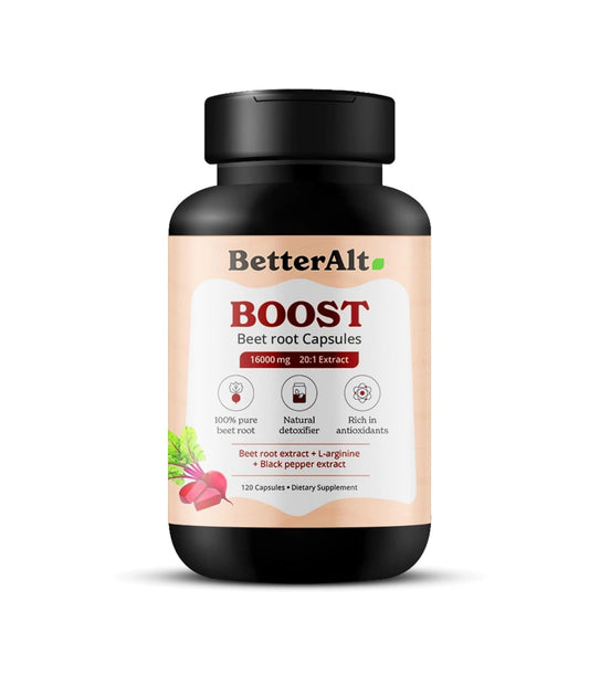 Beet Root Powder Capsules (120 Capsules)| Nitric Oxide 120 Count (Pack of 1)