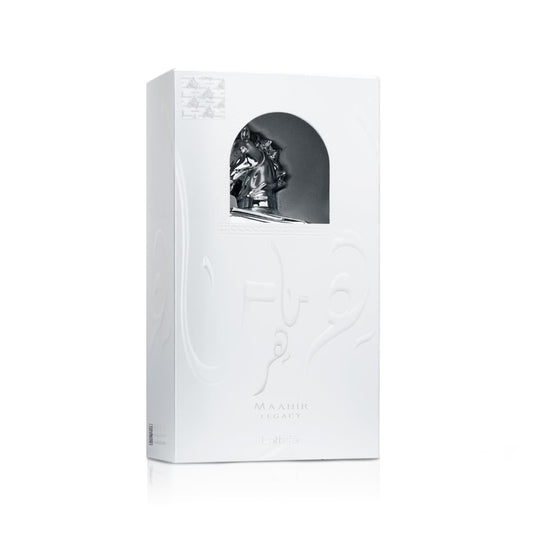 Eau de Parfum Spray 3.6oz Men's Long Lasting Amber Woody Scent with Saffron Jasmine Amberwood Ambergris Fir Resin & Cedar Bold Modern Fragrance Regular Edition Lattafa Maahir Legacy Power Prestige Timeless Masculinity