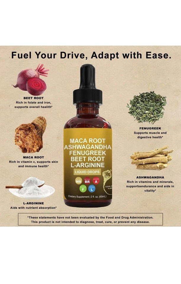 3-Pack Herbal Liquid Drops Sea Moss, Maca Root, Cayenne Energy & Immunity +MORE!
