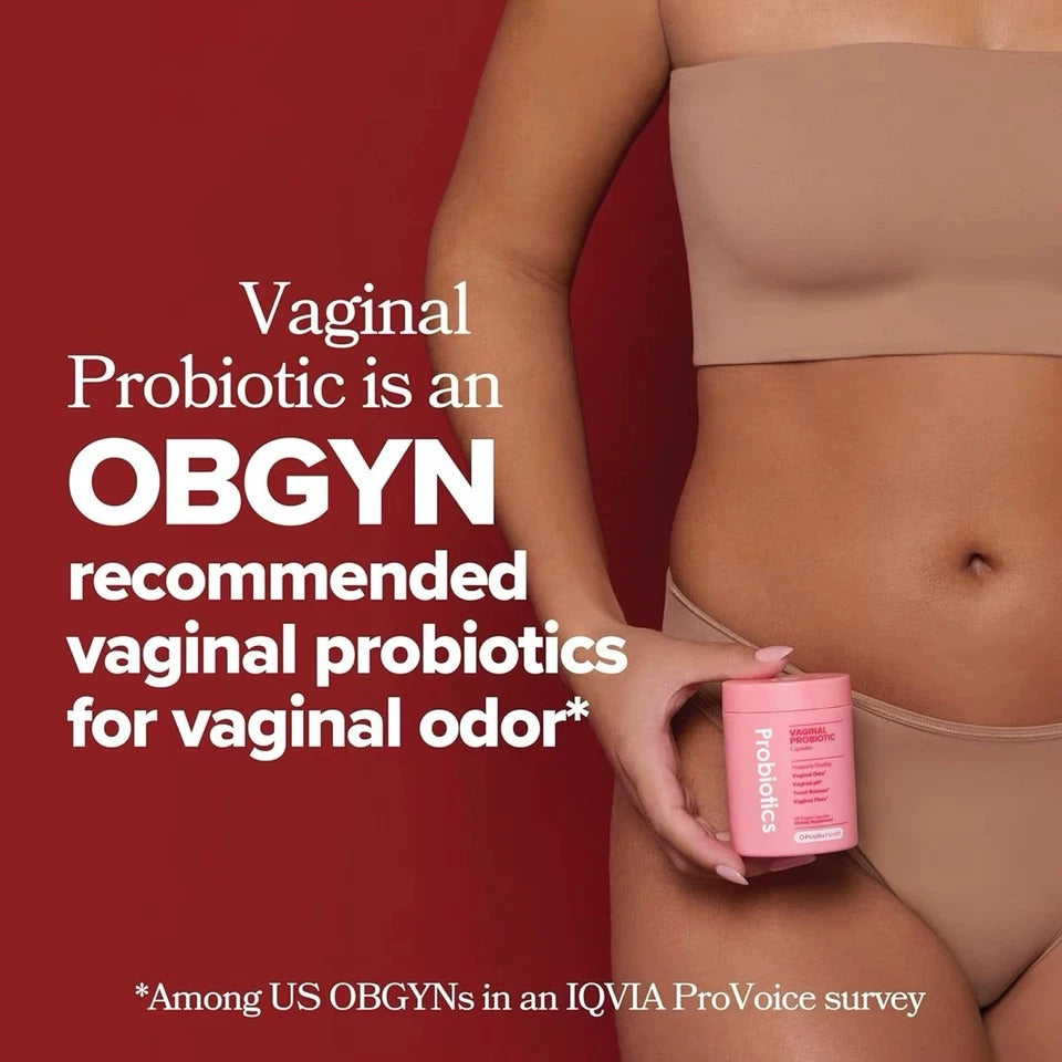 Vaginal Probiotic 60 Vegan Capsules | Odor pH Balance Yeast Support, Naturally