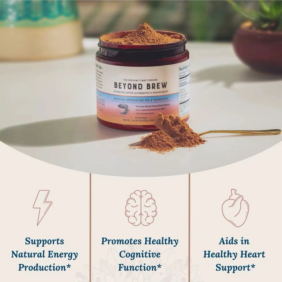Live Conscious Beyond Brew Mushroom Coffee 7-in-1 Cacao Energy/focus/Gut/Mental!