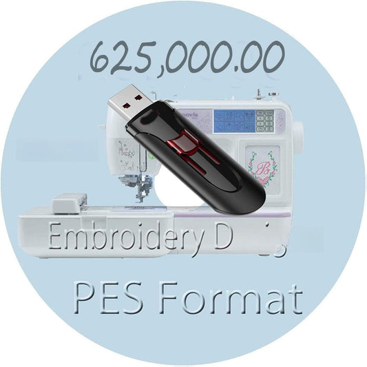 Embroidery Designs 550,000 PES Format Characters for Brother Machine on USB Memory with Viewer Included