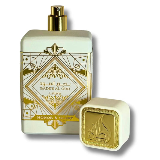 Badee Al Oud Honor & Glory Eau de Parfum Spray 100ml - Unisex Fruity Vanilla Warm Spicy Woody Fragrance with Pineapple Crème Brûlée Cinnamon Benzoin Turmeric Vanilla Sandalwood Cashmeran & Moss Long Lasting Scent