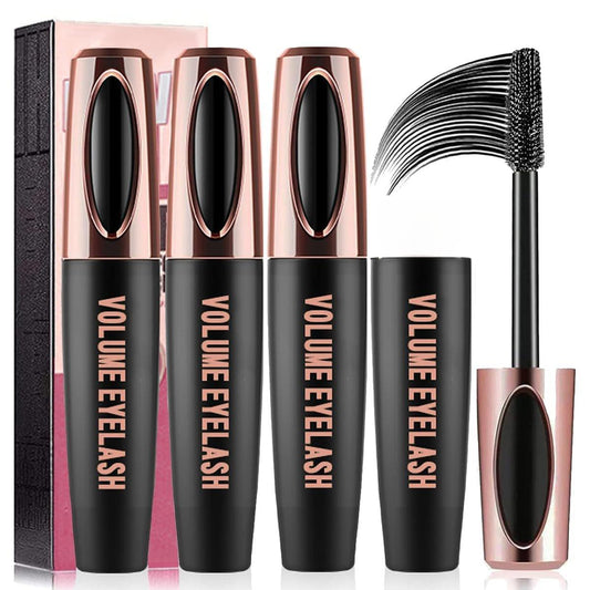 3 PCS 4D Silk Fiber Lash Mascara Waterproof Hypoallergenic Smudge-proof Long-lasting Dramatic Extension Volume Eyelashes for All Skin Types Cruelty-free & Easy Removal