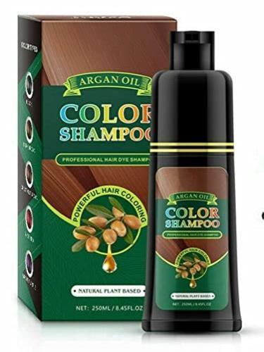 Argan Oil Hair Color Shampoo - Dark Brown, 500 ML: Instant Fast Acting Long Lasting Signature Hair Dye, Ammonia-Free, Nourishing, Shining, Professional, Easy to Use, Salon Quality
