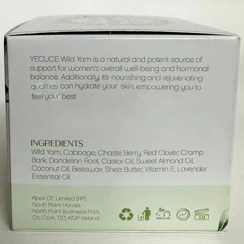 Wild Yam Cream for Hormone Balance - Natural Skincare for Menopausal & Menstrual Support - 150g Organic Wild Yam Cream for Hot Flashes Night Sweats Relief