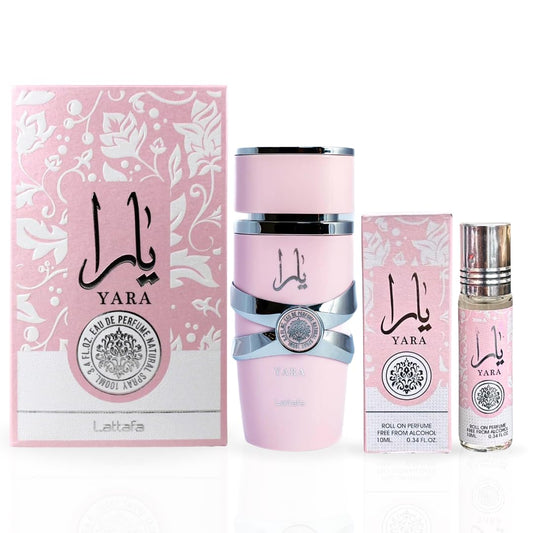 2-Piece Fragrance Bundle for Women - 100ml Eau de Parfum Spray & 10ml Perfume Oil - Floral Fruity Fresh Scent with Vanilla White Musk Cashmere Peony Wild Lily Rose Bergamot Lychee Rhubarb Long Lasting Scent for All Occasions