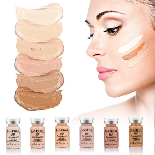 Facial Glow Serum Starter Kit Hyaluronic Acid Essence Foundation Skin Care Kit 0.27oz 6 Vials Combined With Niacinamide and Peptides To Brighten Skin Tone Anti-Aging Foundation 6-Color Multicolor Gift Set - Hydrate