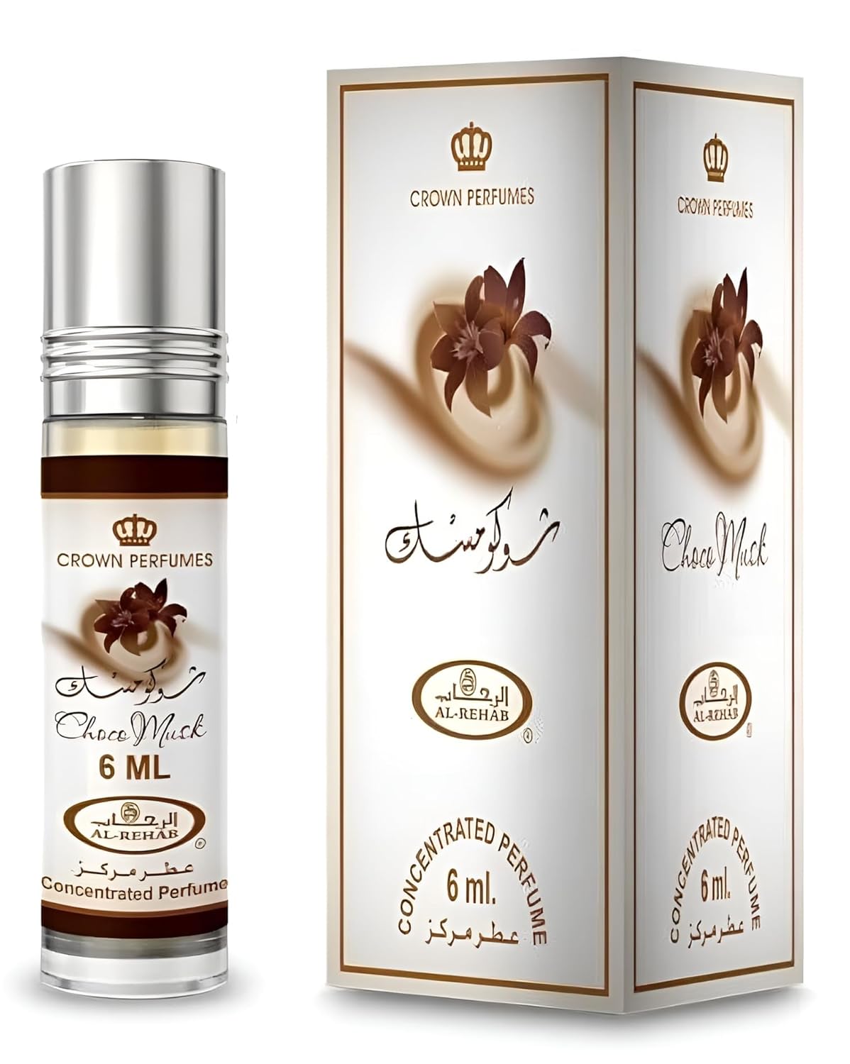 Choco Musk Concentrated Perfume 6ml - Women's Floral Fruity Fragrance with Bergamot Peach Jasmine Iris Vanilla Patchouli & White Musk Long Lasting Elegant Scent
