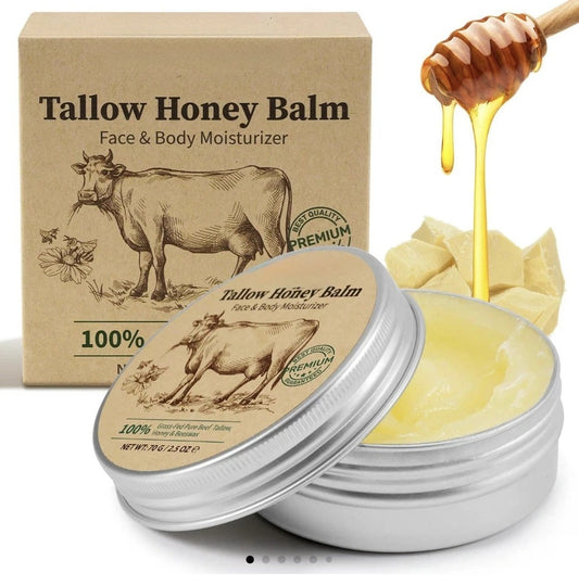 Beef Tallow for Skin, Tallow and Honey Balm, Tallow Face Moisturizer