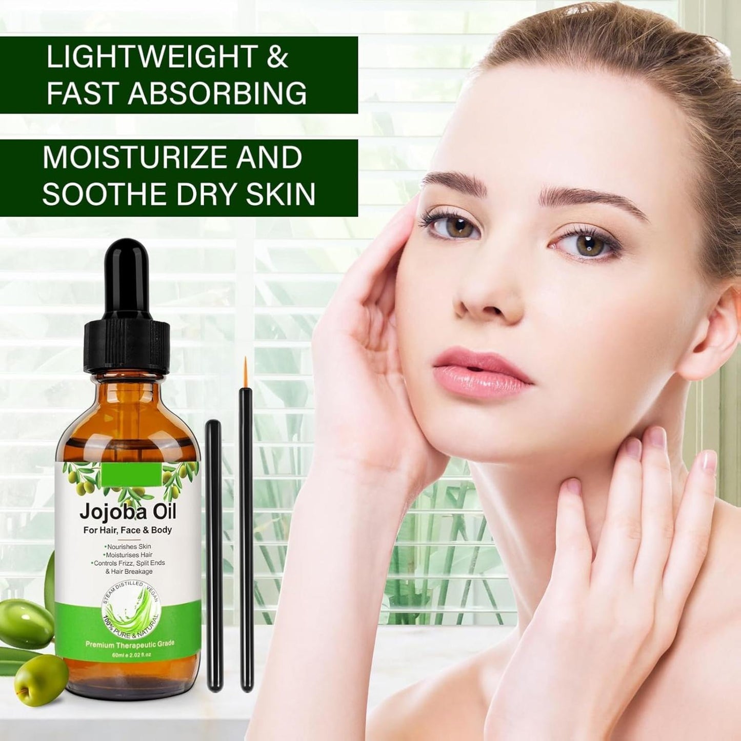 Jojoba Oil Organic 120ml 100% Pure Natural Nourishes Skin Face Hair Growth Controls Frizz Split Ends Hair Breakage Cold Pressed Unrefined Essential Oils DIY Beauty