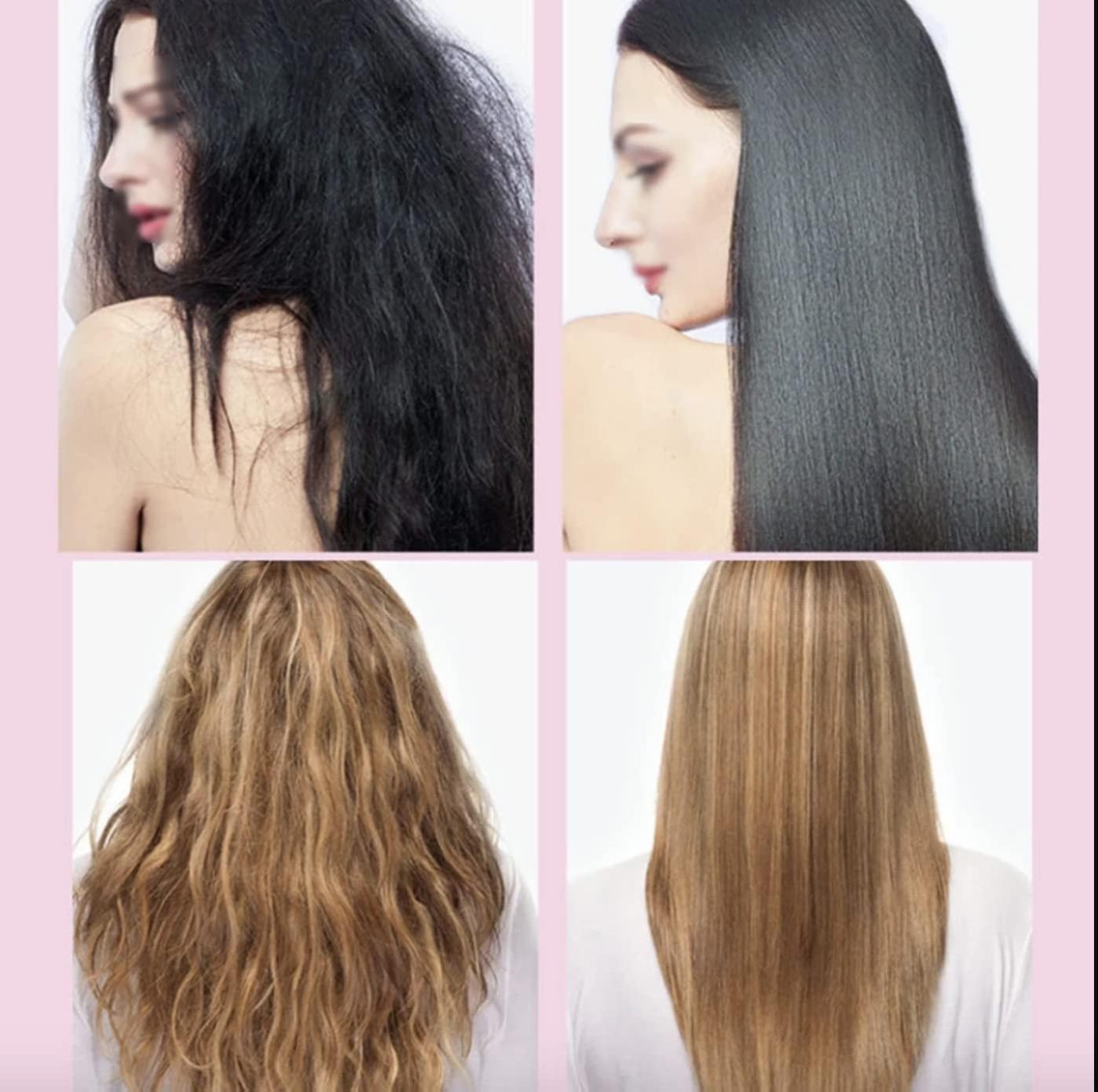 Easy Using Smooth Hair Straightening Cream (150ml) with Brush for Curly Hair Light Fragrance Suitable for All Hair Types Moisturizing & Nourishing Treatment with Plant Collagen Vitamin E Keratin Argan Oil Gel