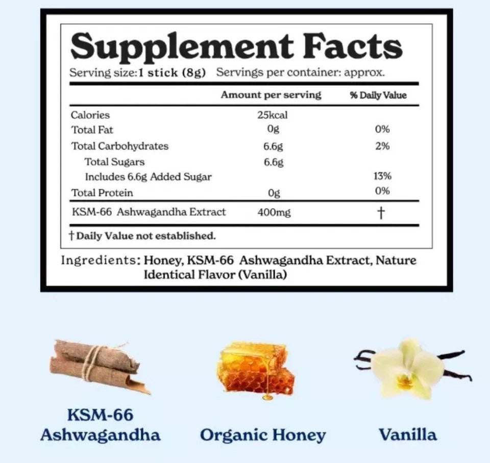 BetterAlt Ultimate Power Up KSM-66 Ashwagandha Honey Sticks
