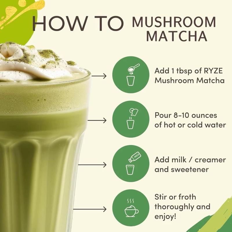 Mushroom Matcha Energy Focus Gut Mental Clarity Superfood Alternative 6.3 Oz US Made Health Companion