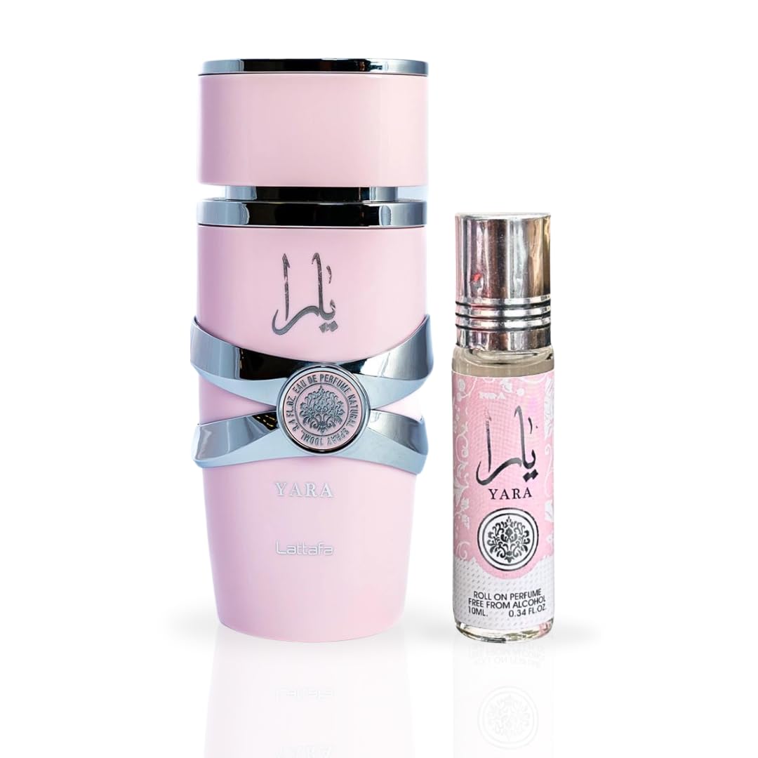 2-Piece Fragrance Bundle for Women - 100ml Eau de Parfum Spray & 10ml Perfume Oil - Floral Fruity Fresh Scent with Vanilla White Musk Cashmere Peony Wild Lily Rose Bergamot Lychee Rhubarb Long Lasting Scent for All Occasions