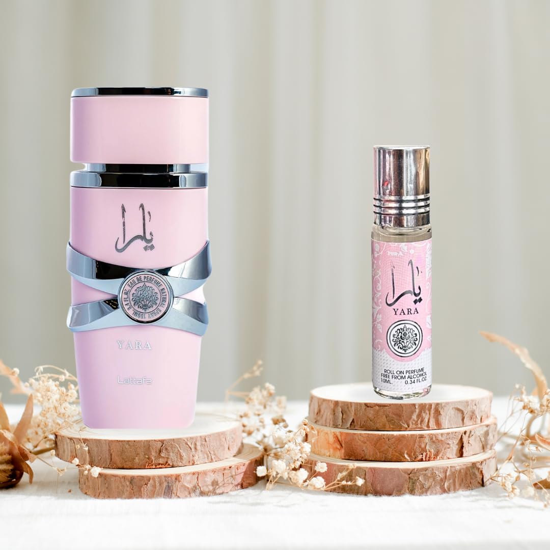 2-Piece Fragrance Bundle for Women - 100ml Eau de Parfum Spray & 10ml Perfume Oil - Floral Fruity Fresh Scent with Vanilla White Musk Cashmere Peony Wild Lily Rose Bergamot Lychee Rhubarb Long Lasting Scent for All Occasions