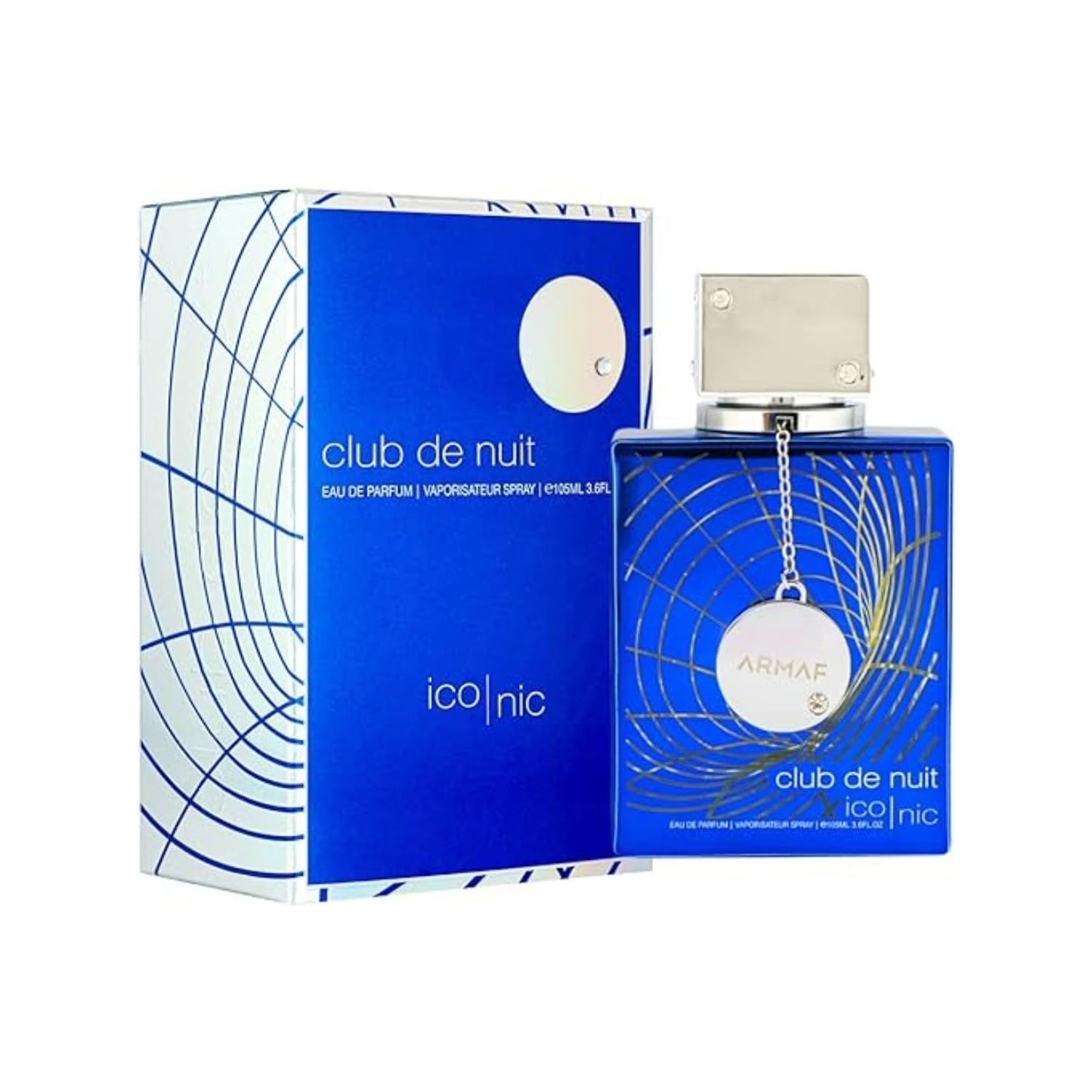 Blue Iconic Eau de Parfum Spray for Men 105ml Fresh Woody Scent with Grapefruit Mint Pink Pepper Lemon Coriander Ginger Nutmeg Melon Jasmine Amber Cedar Sandalwood Patchouli & Labdanum Long Lasting Regular Edition