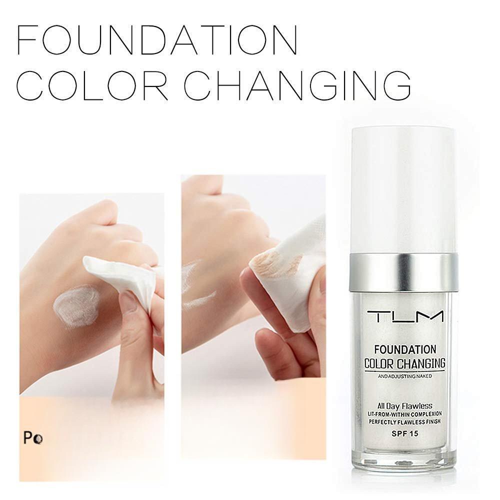 Colour Changing Foundation - Flawless Coverage SPF 15, Lightweight Formula, Adapts to Skin Tone, Hides Wrinkles & Lines, Hydrating & Long Lasting, BB Cream Makeup Base Concealer Cover